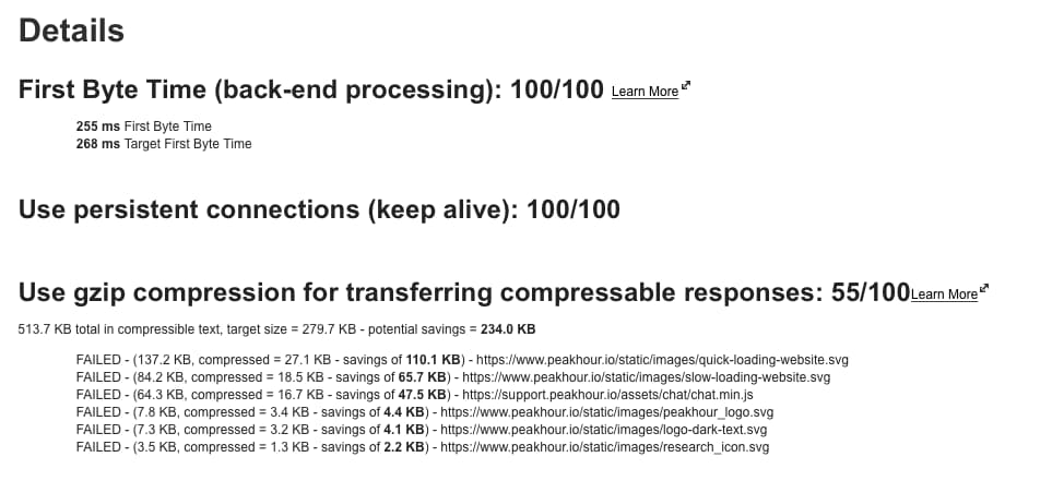 webpagetest details