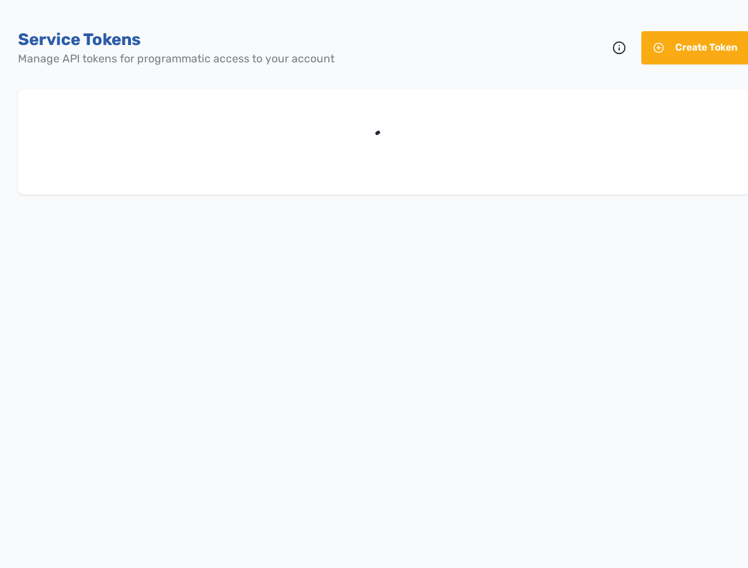 Service Tokens screen with create token controls for Edge Access automation